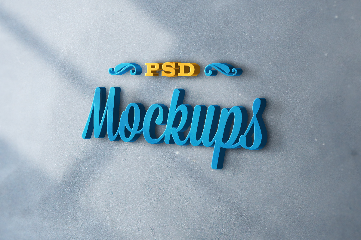 Download Free 3D Realistic Logo Mockup PSD - أرض الفوتوشوب