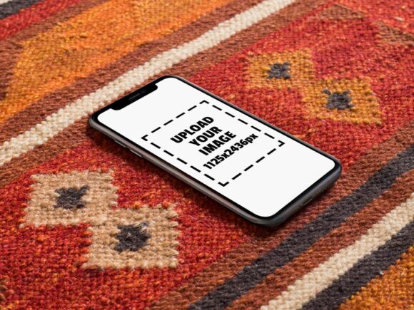 Download iPhone XS on a Carpet Mockup Generator - أرض الفوتوشوب