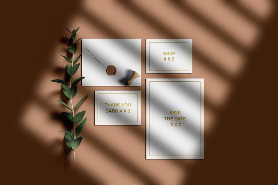 Download Wedding Invitation Suite Mockup - أرض الفوتوشوب