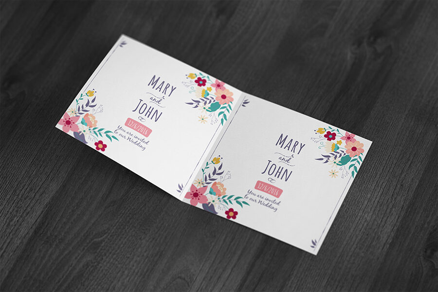 Square Invitation & Greeting Card Mockup