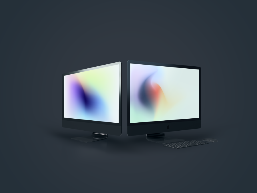 Couple IMac Pro PSD Mockup Template