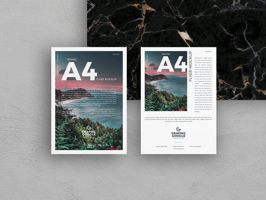 Free Brand A4 Flyer Mockup