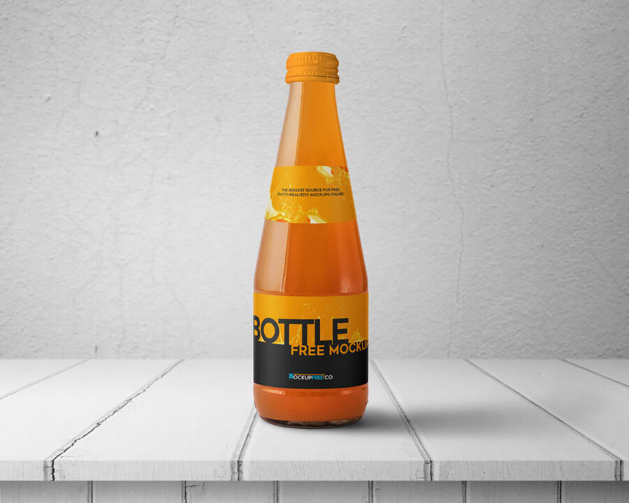 Juice Glass Bottle PSD Mockups