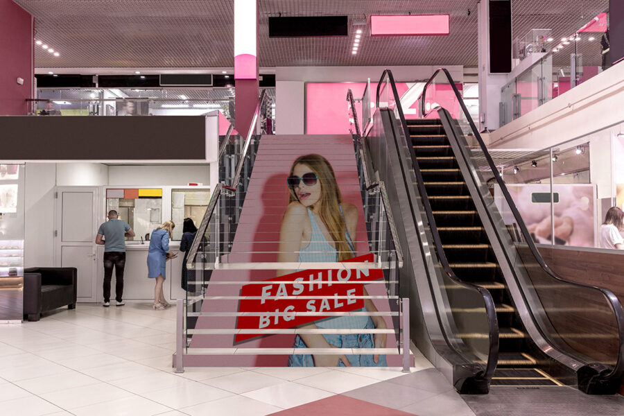 Shopping Center Escalator Mockup