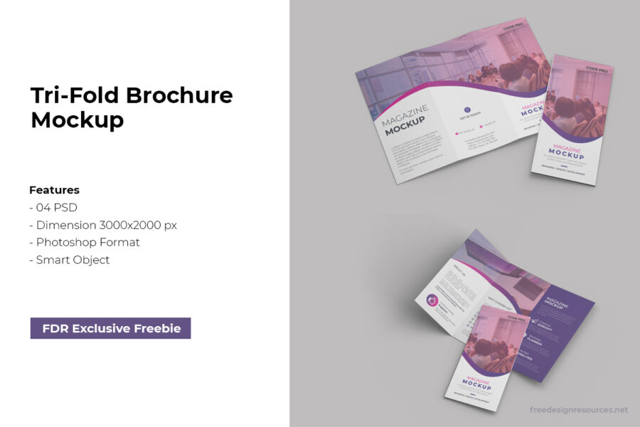 Tri-Fold Brochure Mockup