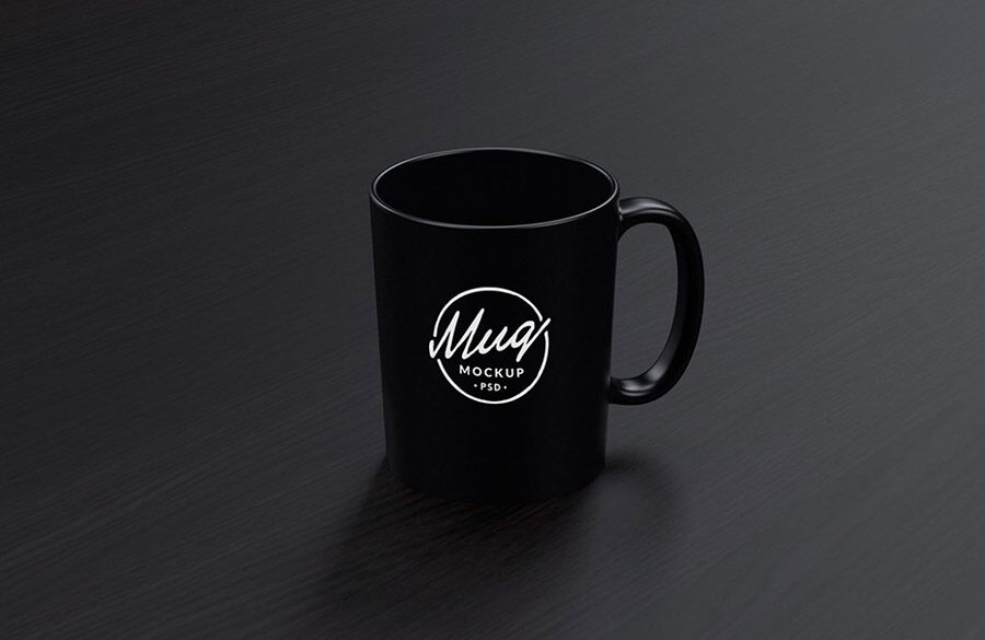 Black Coffee Mug Mockup