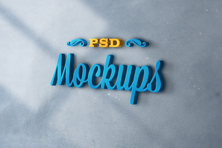 Free 3D Realistic Logo Mockup PSD