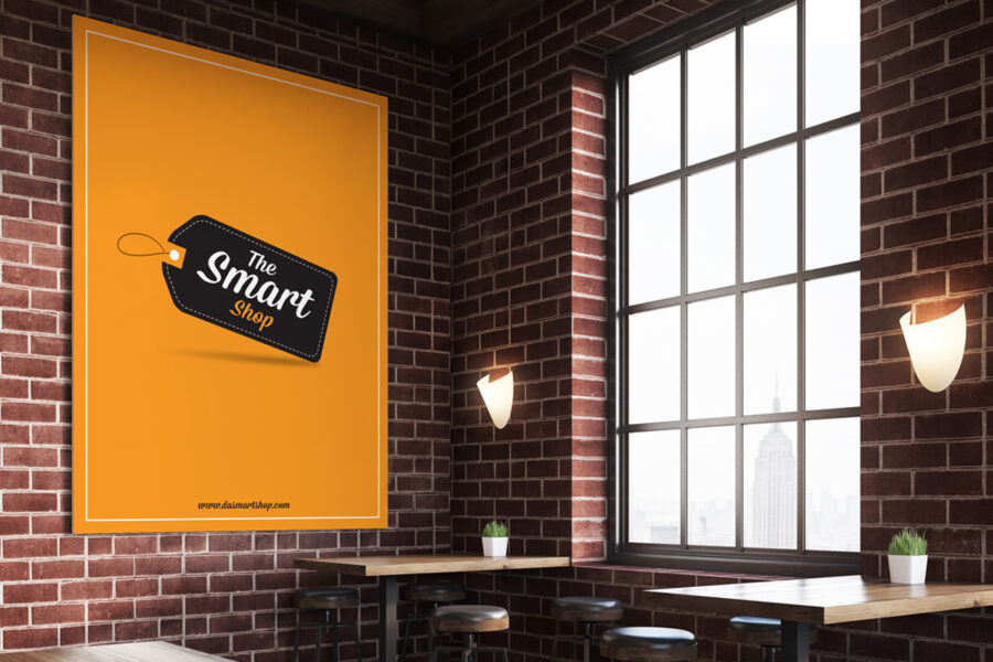 Free Restaurant Indoor Poster Mockup