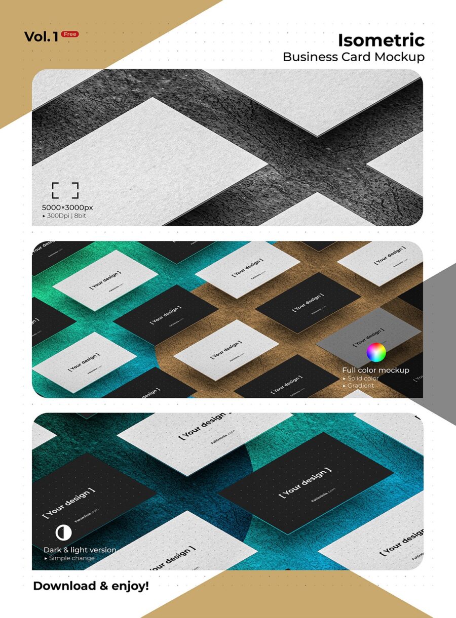 Isometric Business Card Mockup